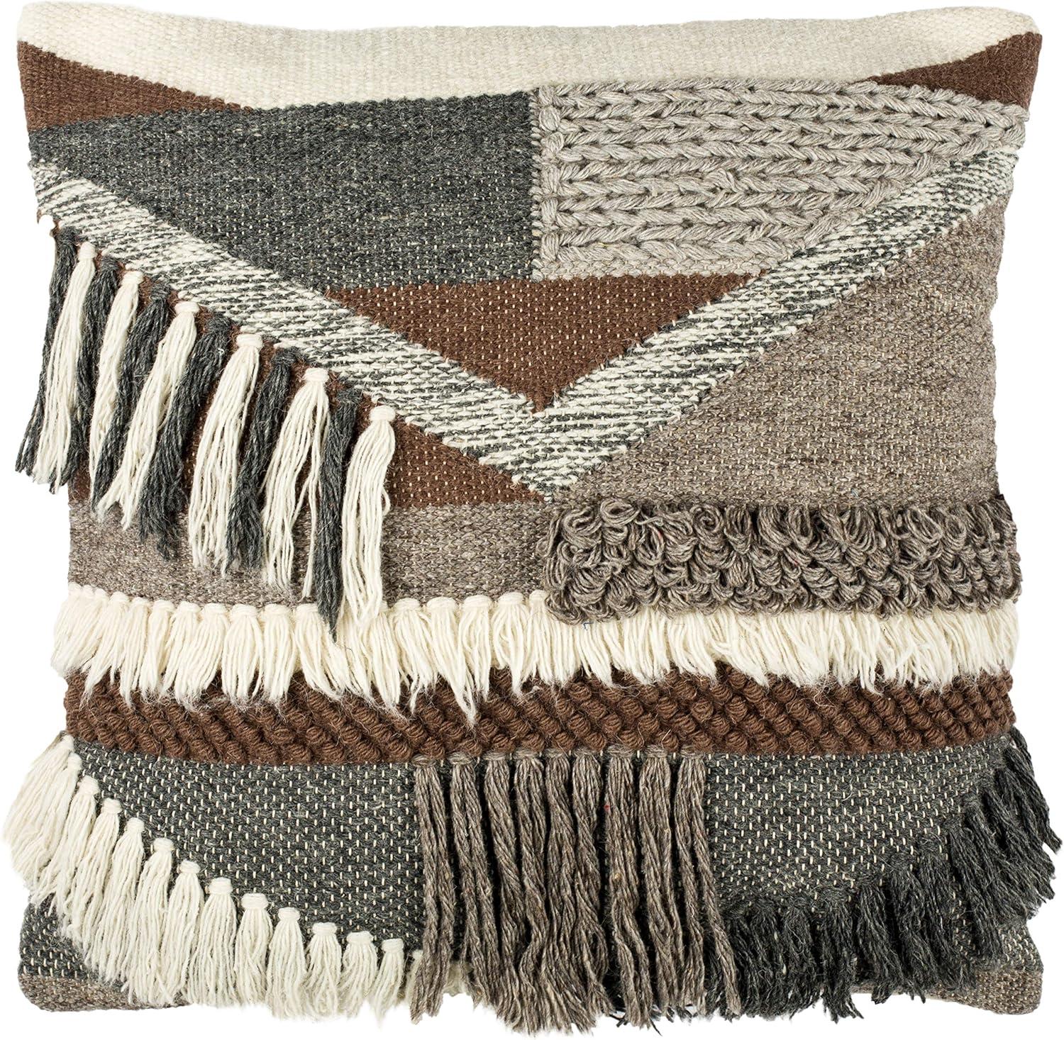 Haskett Geometric Wool Throw Pillow