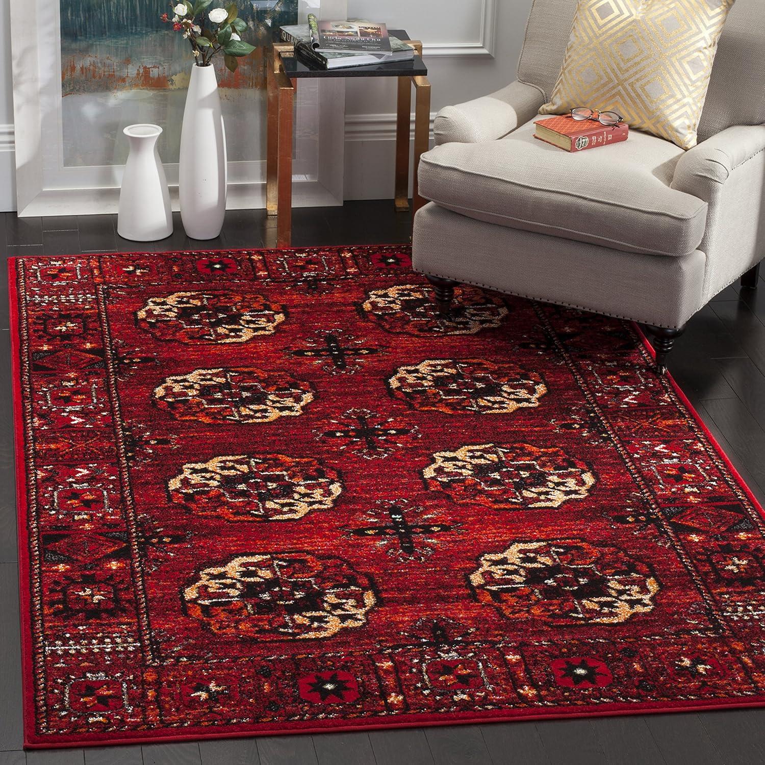 Vintage Hamadan VTH212 Power Loomed Indoor Area Rug - Red/Multi - 6'7"x9' - Safavieh