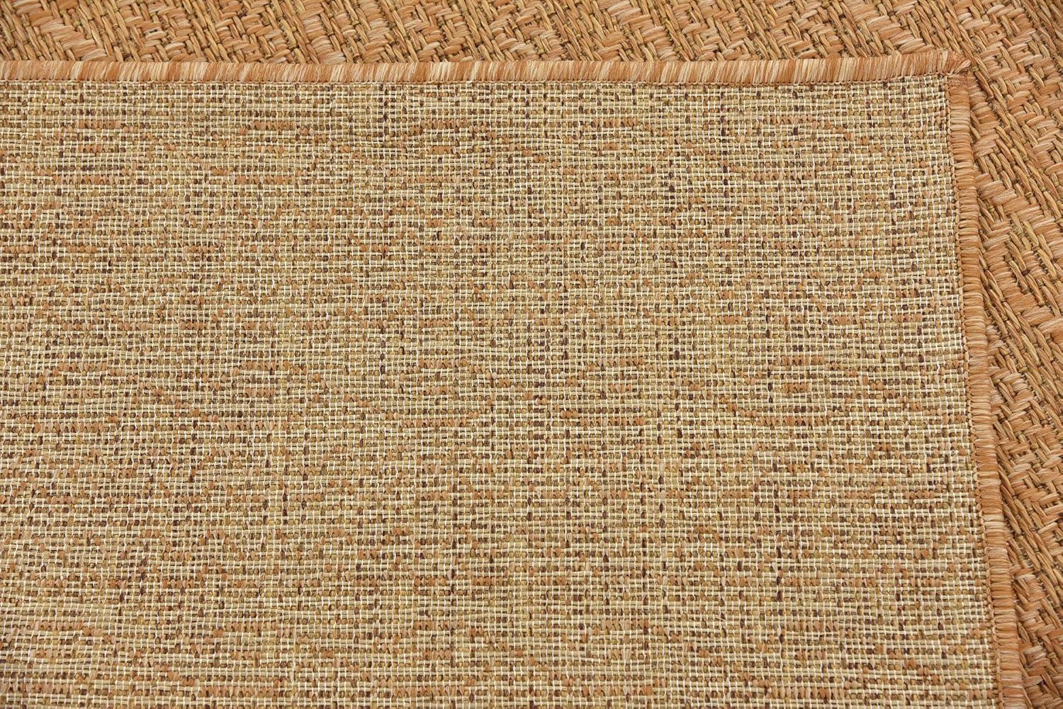 Unique Loom 6' 1 x 6' 1 Square Light Brown Outdoor Modern Links Area Rug