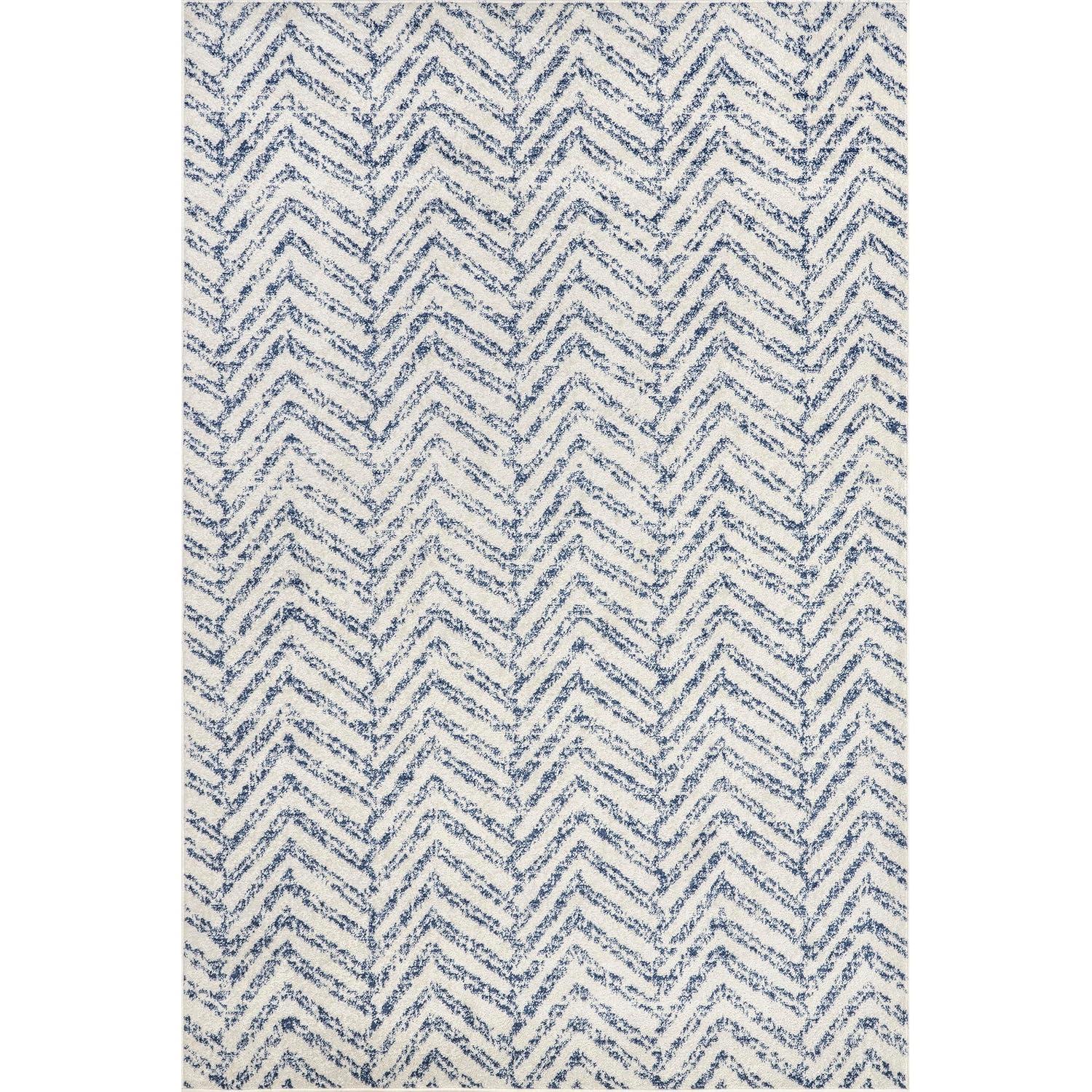Nuloom Rosanne Chevron 8x10 Indoor Area Rug for Living Room Bedroom Dining Room Kitchen, Blue/Ivory