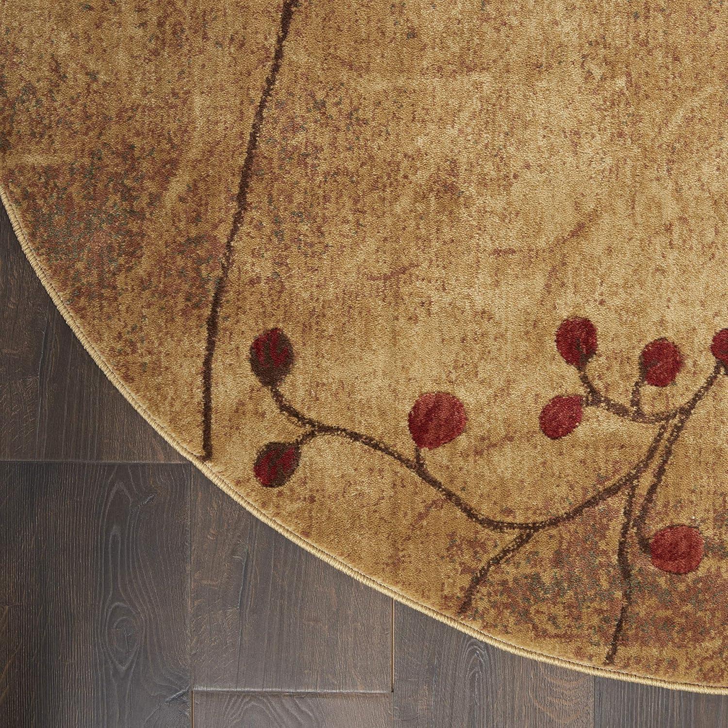 Nourison Somerset Nature Latte 5'6" x ROUND Area Rug, (6 Round)