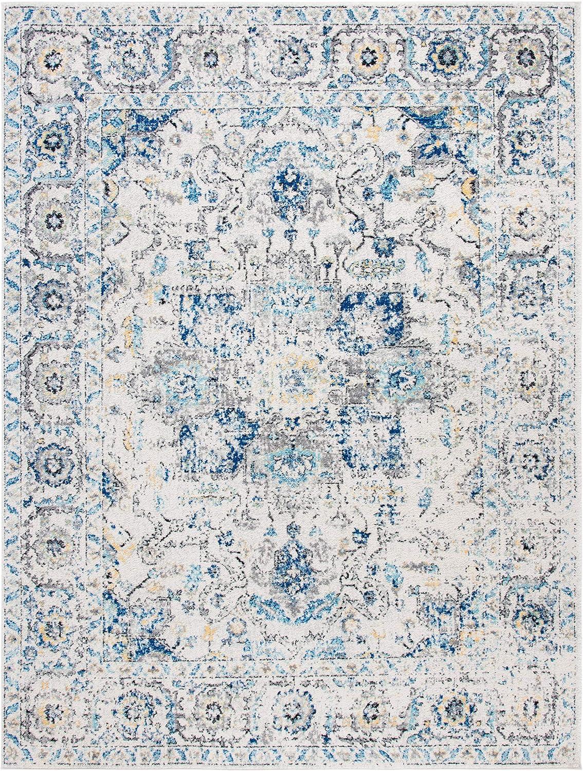 SAFAVIEH Madison Katina Traditional Area Rug, Cream/Navy, 11' x 15'