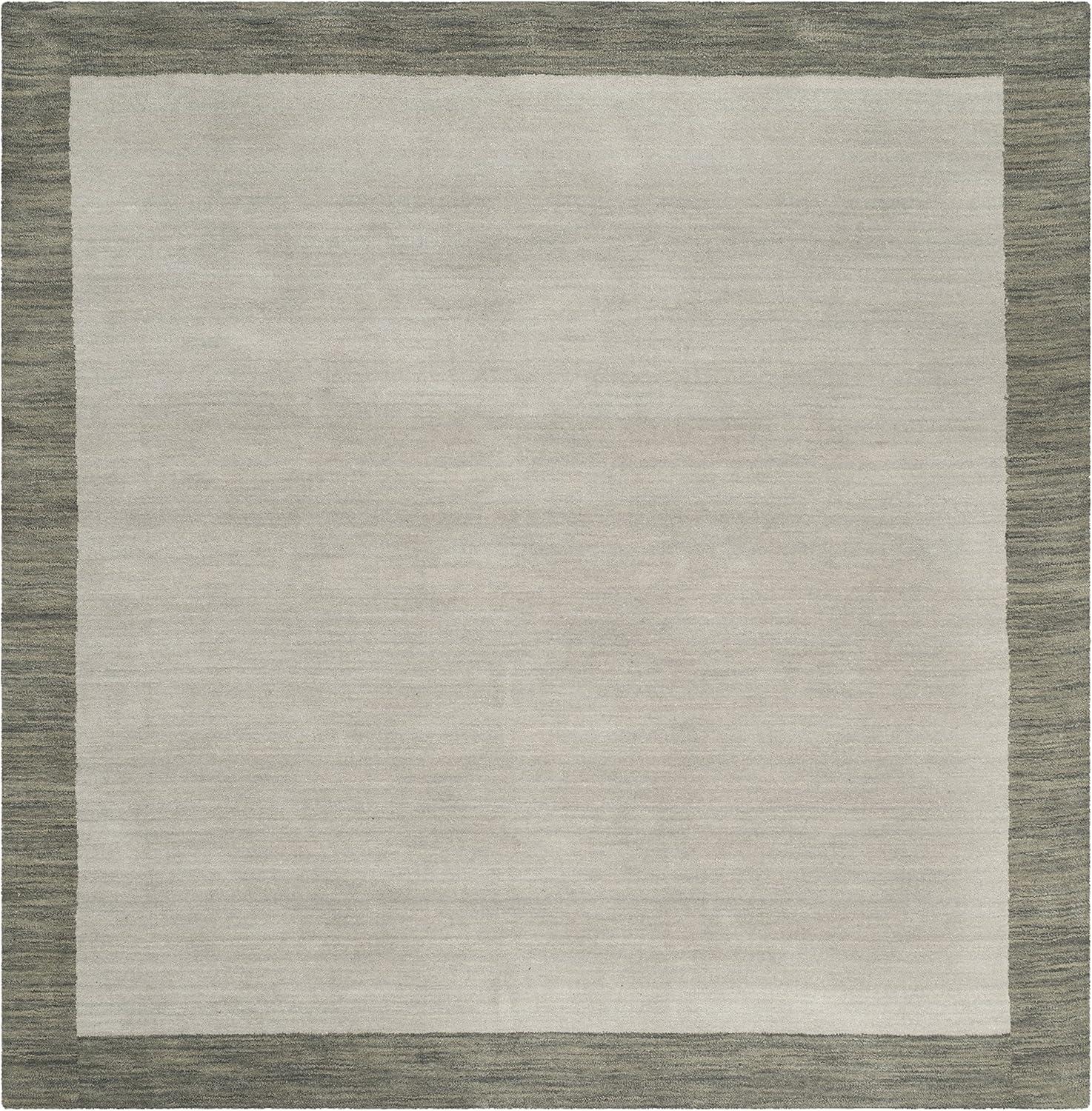 Himalaya Light Grey and Dark Grey Wool Square Rug