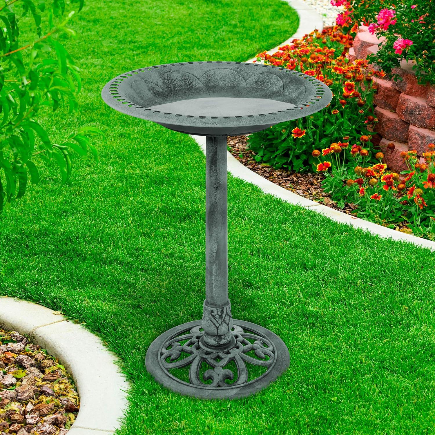 Pure Garden 50-LG1072 Antique Bird Bath - Green