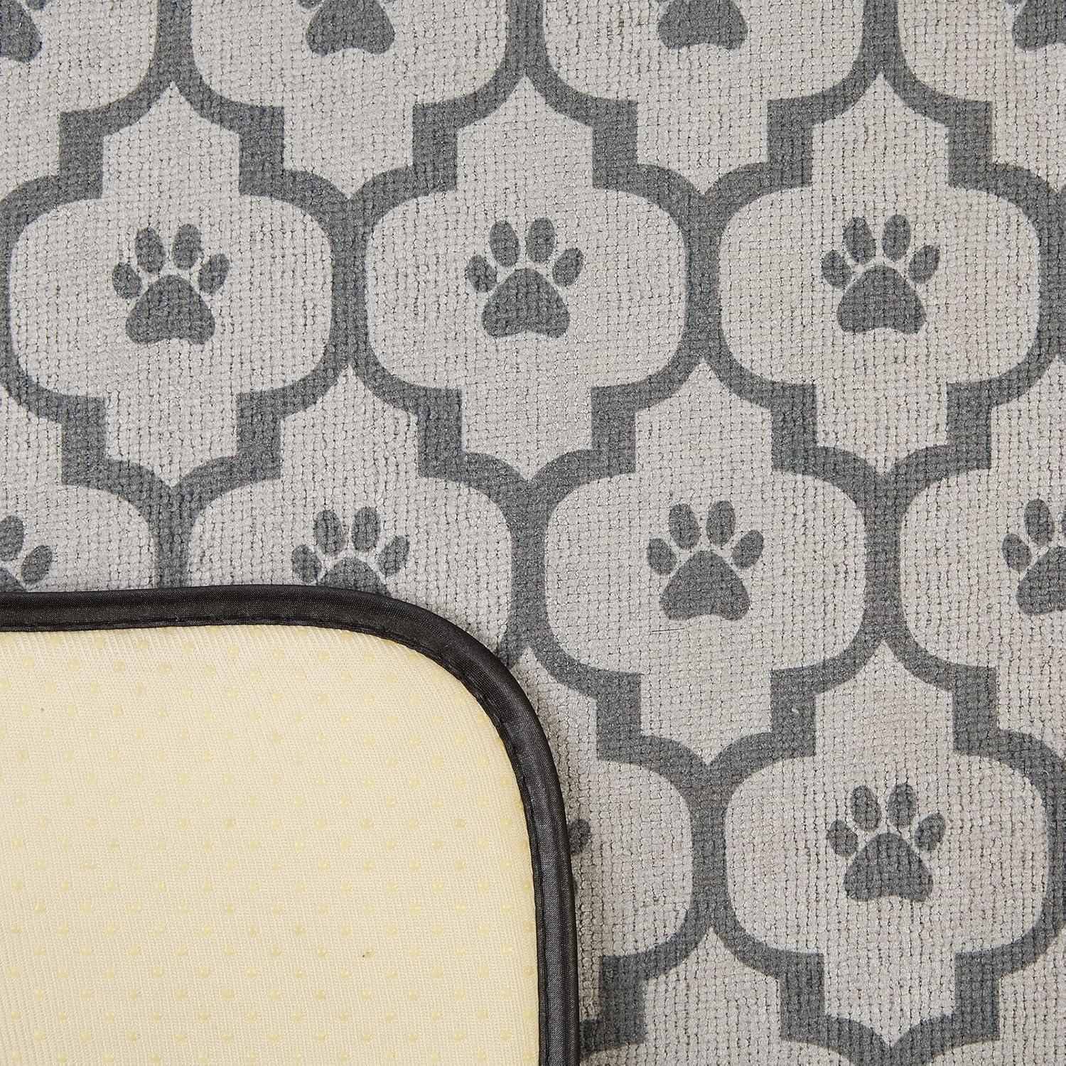 Bone Dry Gray Stripe Lightweight Absorbent Food Mat, Gray
