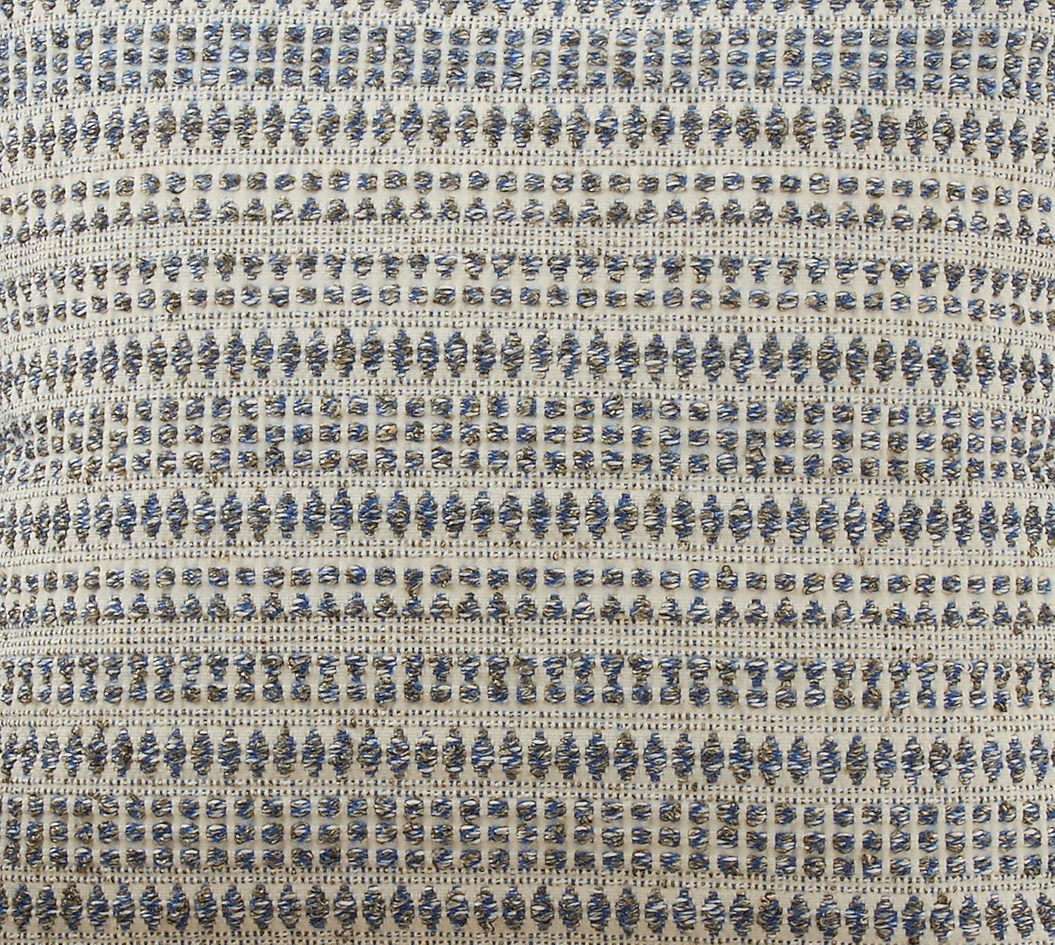 Saro Lifestyle Woven Line Throw Pillow With Down Filling, Blue, 16" x 24"