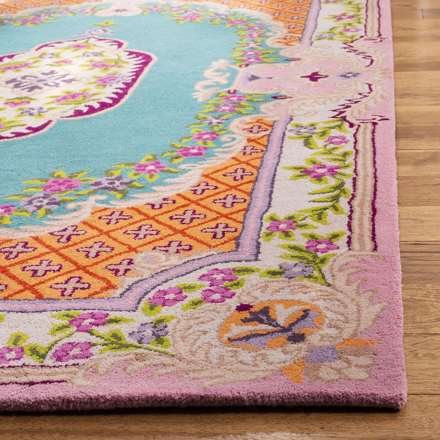 Bellagio BLG535 Hand Tufted Area Rug - Blue/Pink - 8'x10' - Safavieh.