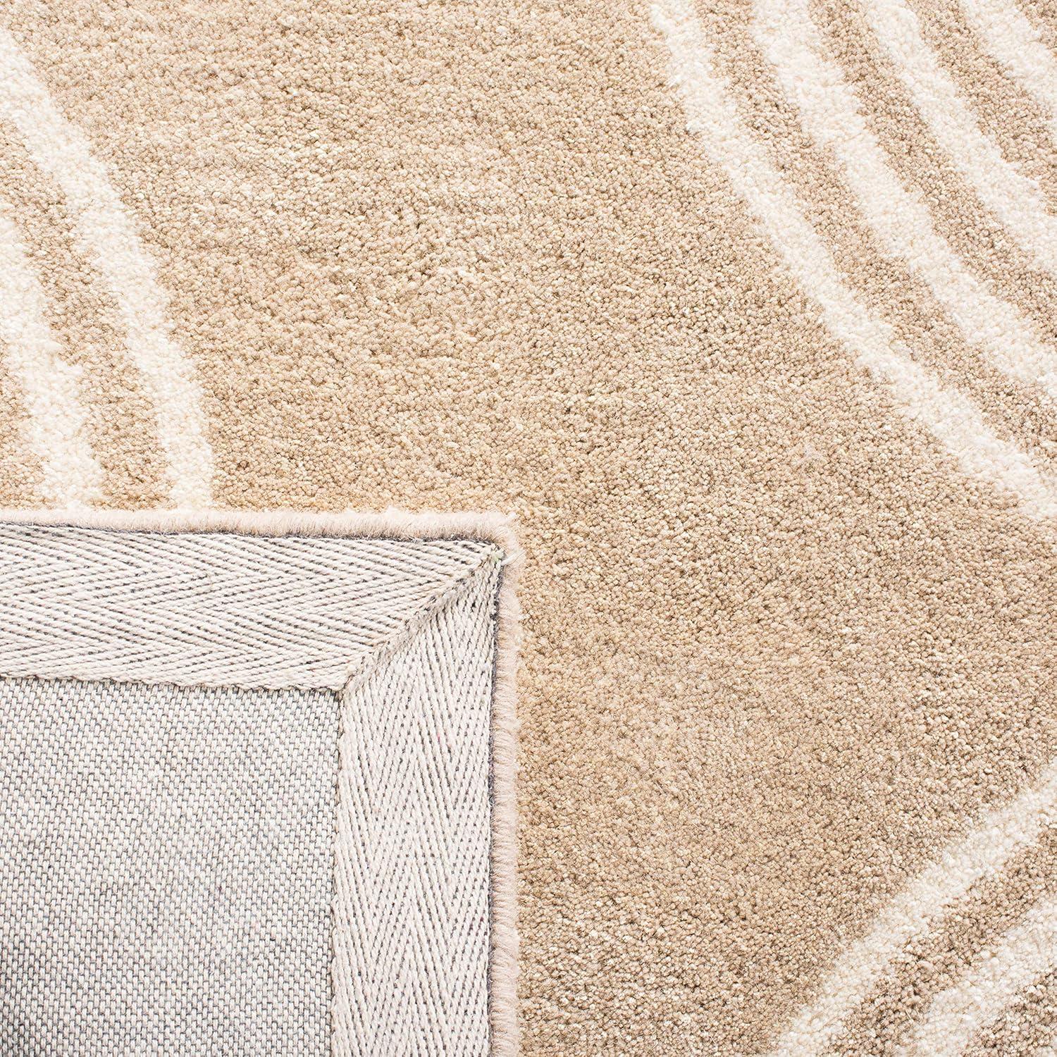 SAFAVIEH Chatham Jasmyn Geometric Wool Area Rug, Beige/Ivory, 5' x 8'