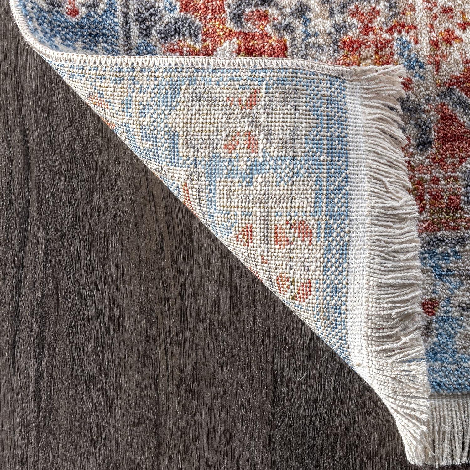 Nuloom Farley Oriental/Persian 4x6 Indoor Area Rug for Living Room Bedroom Dining Room Kitchen, Blue/Multicolor
