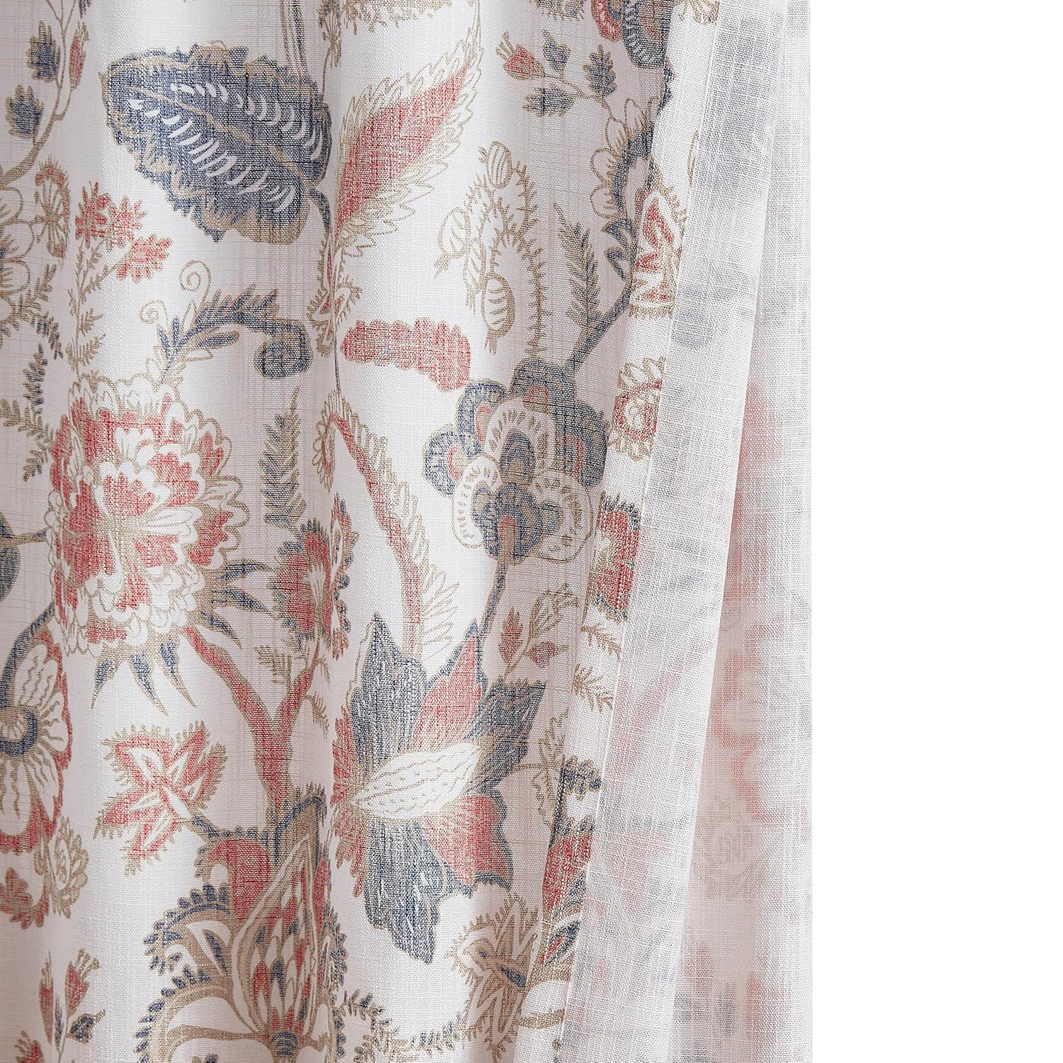 Red Barrel Studio® Floral Semi-Sheer Curtains Bohemian Light Filtering Window Treatments Set, Panels)