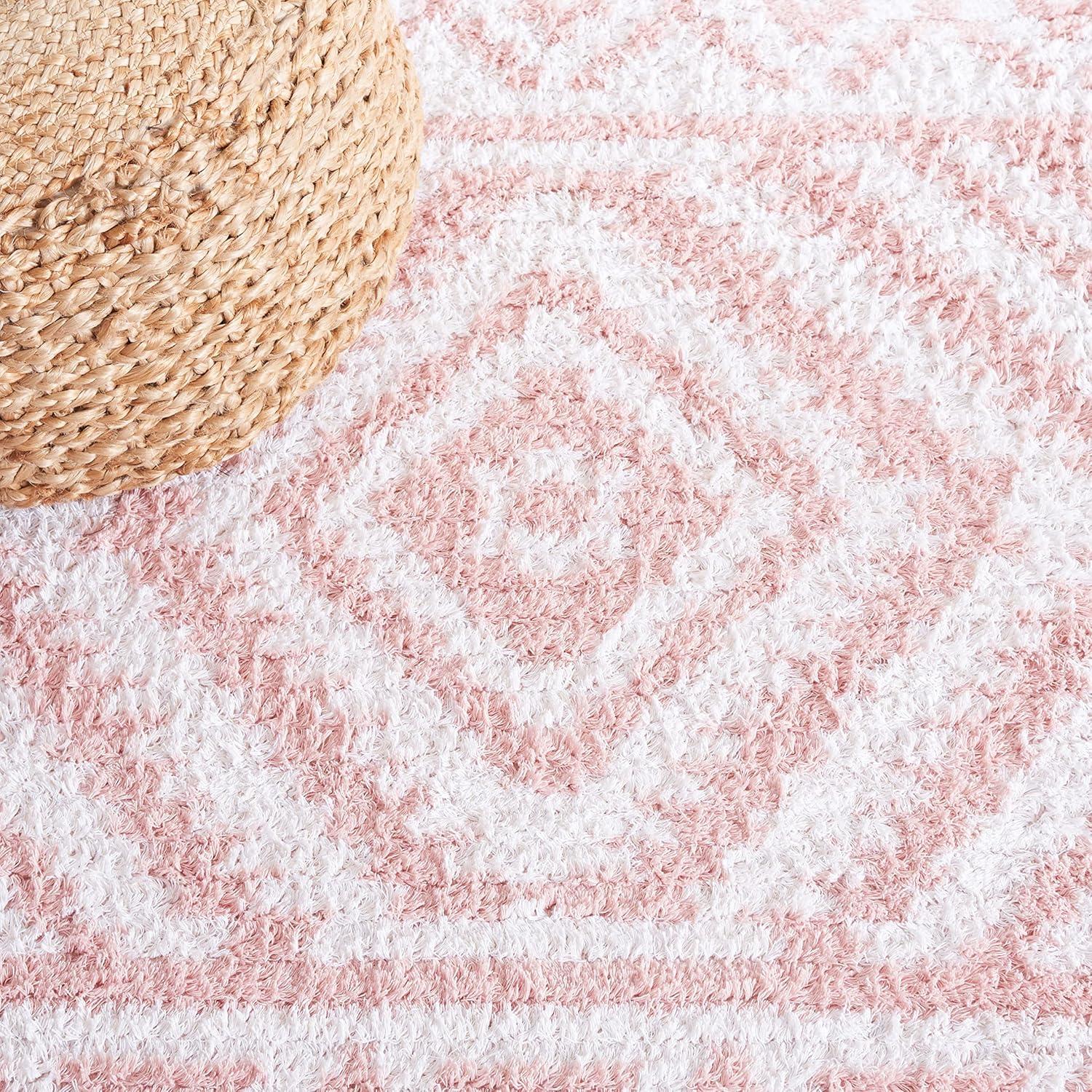 SAFAVIEH Augustine Emmett Geometric Area Rug, Ivory/Pink, 6'4" x 6'4" Square