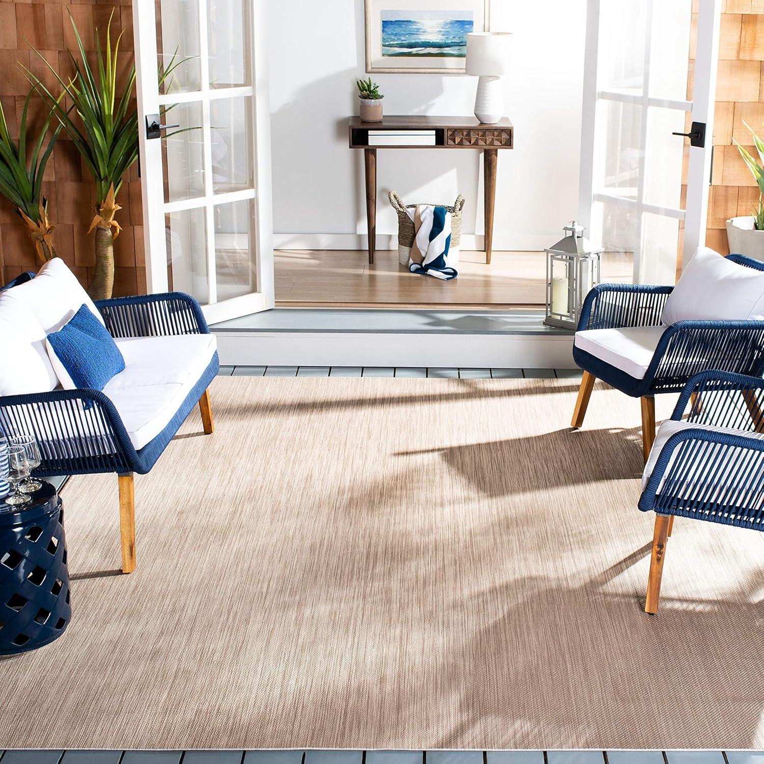 Beach House BHS218 Power Loomed Indoor/Outdoor Area Rug - Beige - 6'7"x6'7" - Safavieh