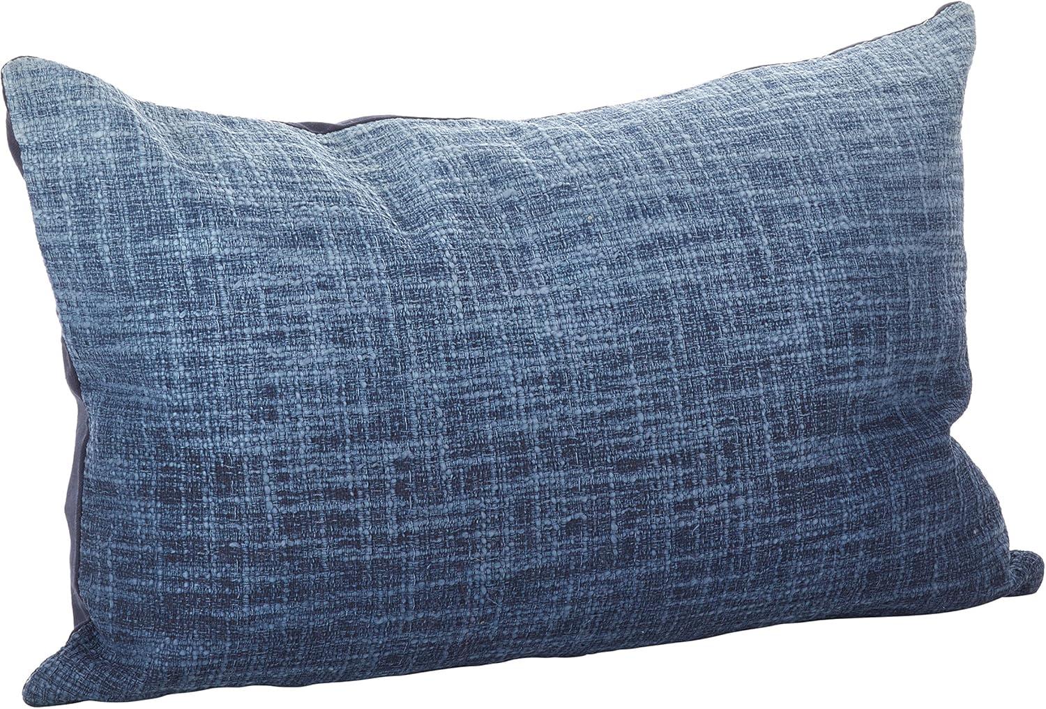 Navy Blue Ombre Cotton Down Filled Rectangular Pillow