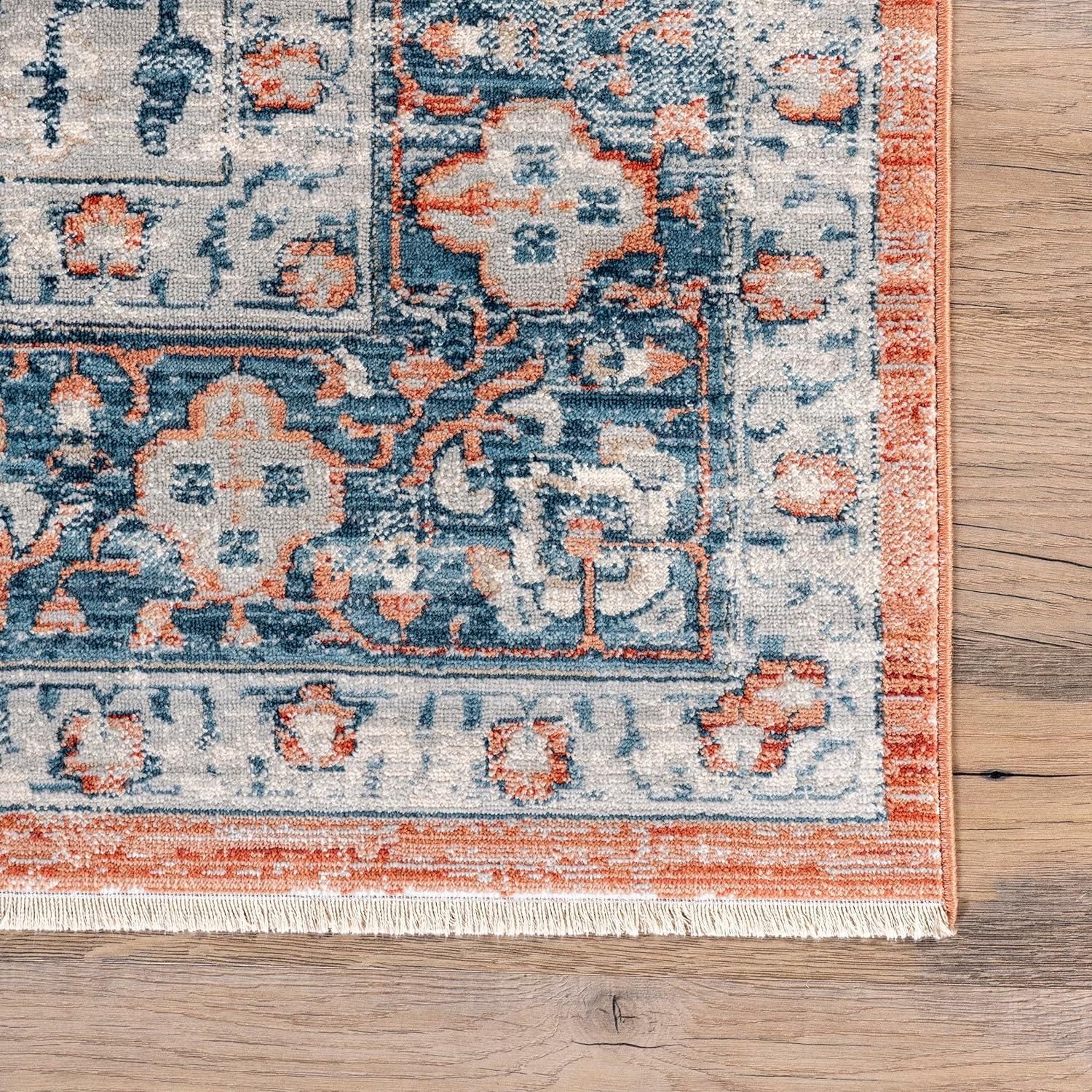 Nuloom Zara Medallion 3x5 Accent Indoor Area Rug for Living Room Bedroom Dining Room Entryway Kitchen, Rust/Blue
