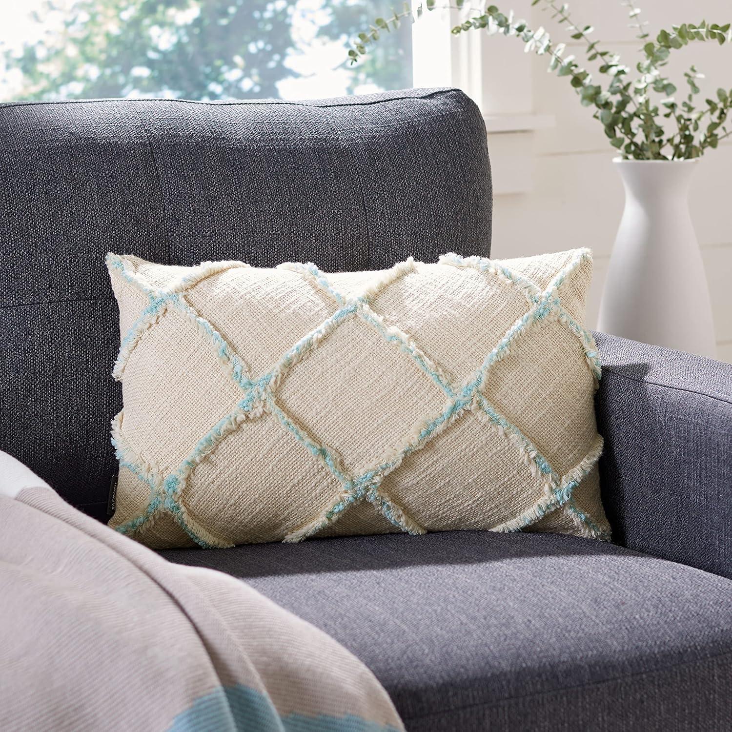 Ashlin Fringed Cotton Reversible Throw Pillow