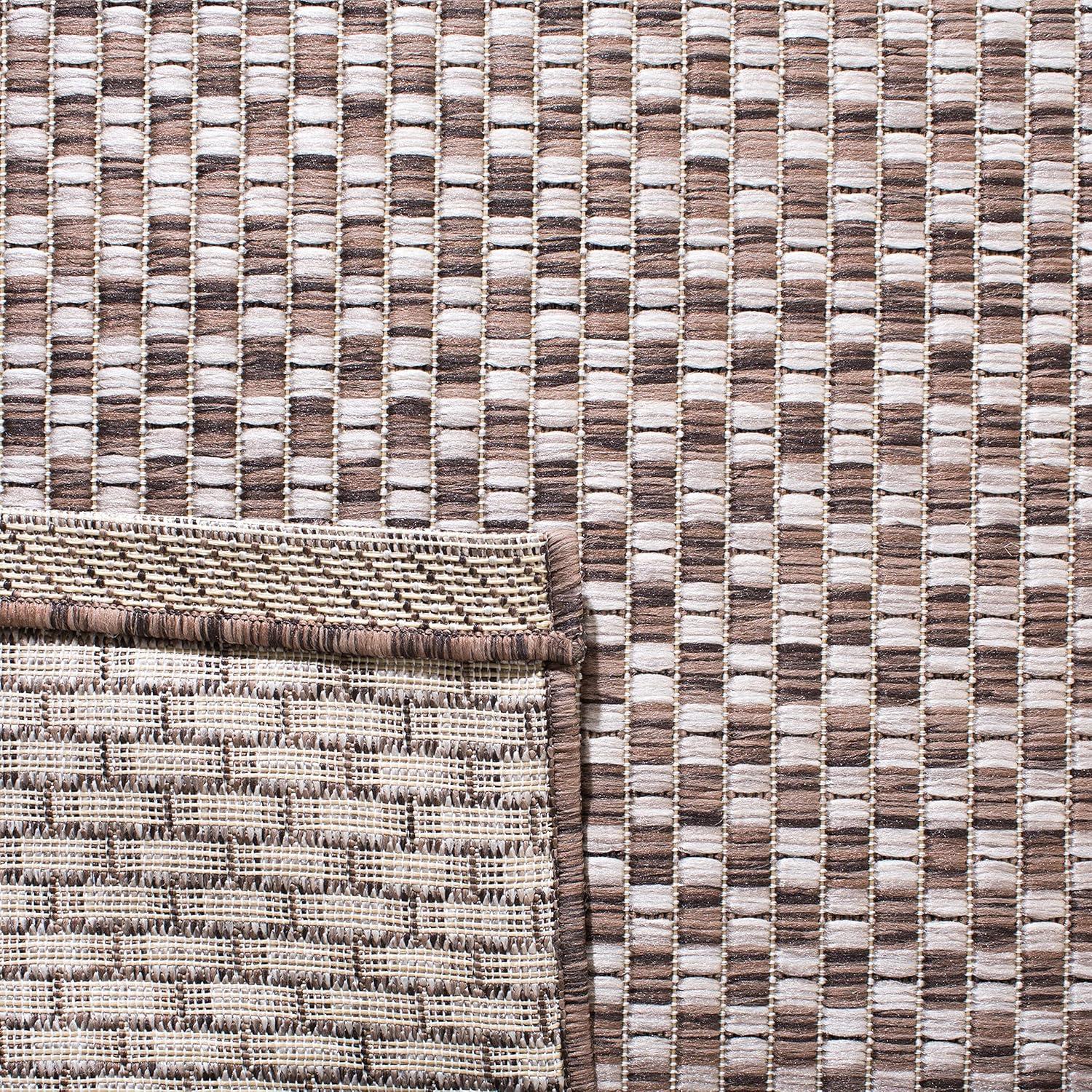 Courtyard CY8653 Power Loomed Indoor and Outdoor Runner Rug - Light Brown/Light Grey - 2'3"x6'7" - Safavieh