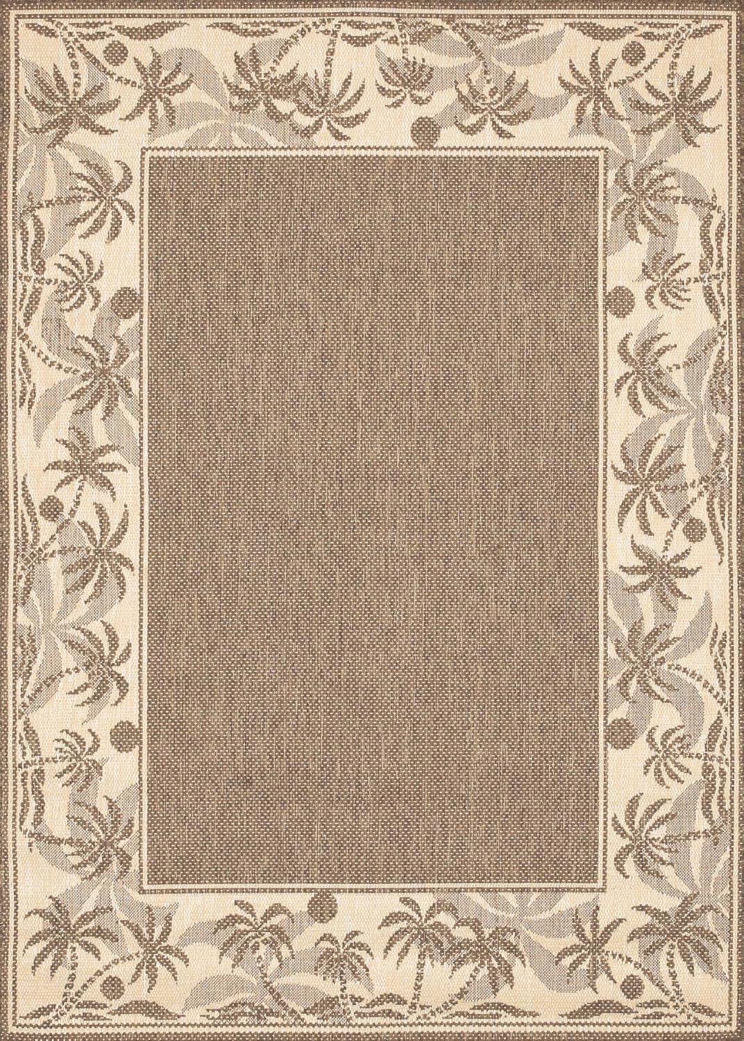 Couristan 5.75' x 9' Beige Island-Inspired Rectangular Area Throw Rug