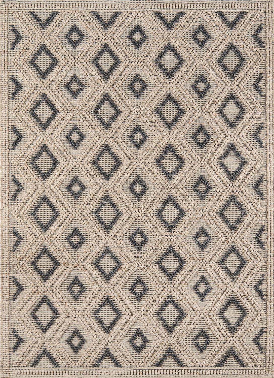 Momeni Andes Hand Woven Wool and Viscose Contemporary Geometric Area Rug 8'9" x 11'9" 9' x 12' Indoor
