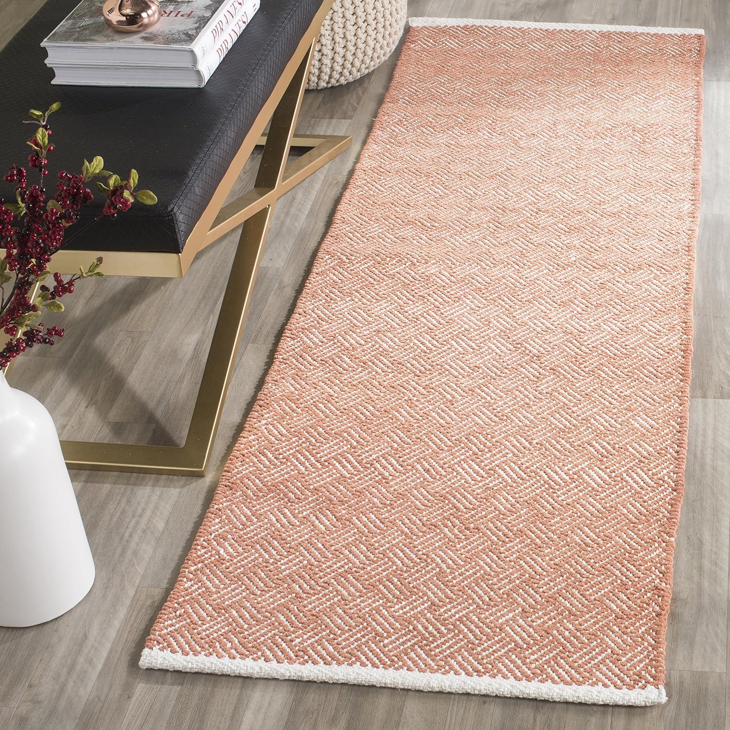 SAFAVIEH Boston Donnchad Geometric Cotton Area Rug, Orange, 6' x 9'