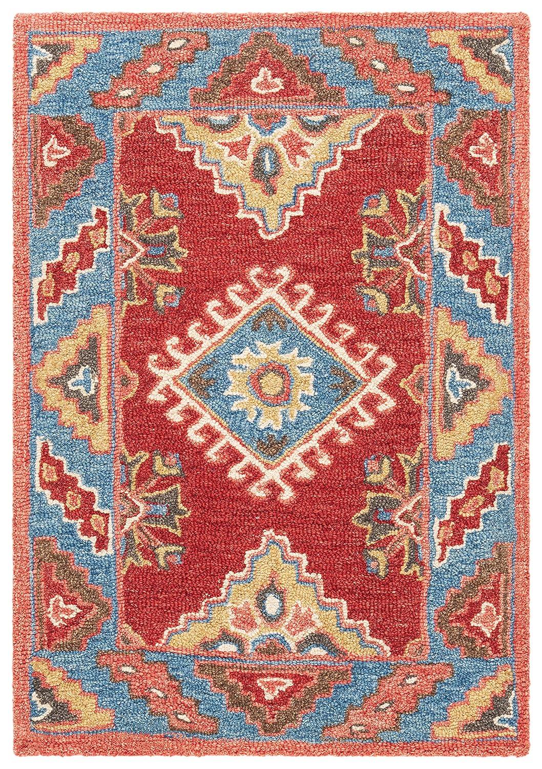 Aspen APN803 Hand Tufted Accent Rug - Red/Blue - 2' X 3' - Safavieh.