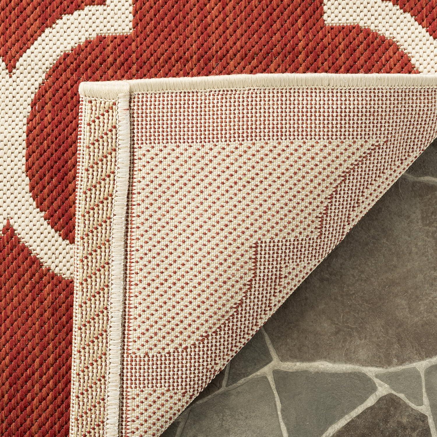 Courtyard CY6914 Power Loomed Indoor/Outdoor Runner Rug - Red/Bone - 2'3"x6'7" - Safavieh.
