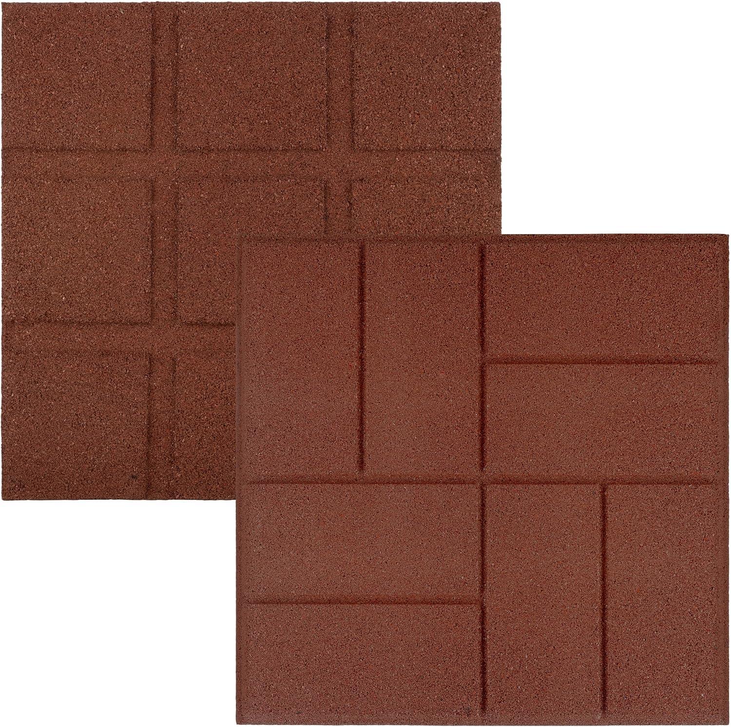 Pure Garden Deck Tiles 8-Pack - Dual-Sided Outdoor Flooring Tile - 28SQFT Rubber Pavers for Outside Patio, Garden Walkway, Balcony, or Shed