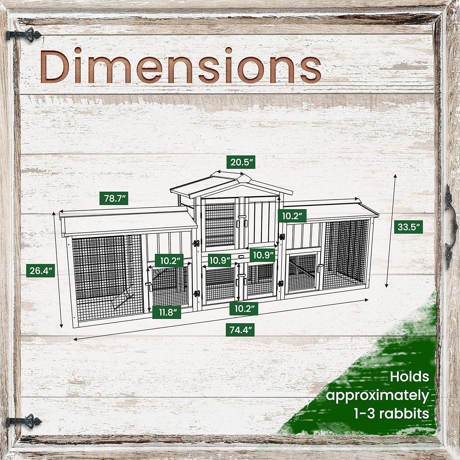 Hanover Outdoor Wooden Bird Cage with 3 Resting Bars, Ladder, Waterproof Roof and Removable Tray, 2.9 Ft. x 2.1 Ft. x 5.8 Ft.