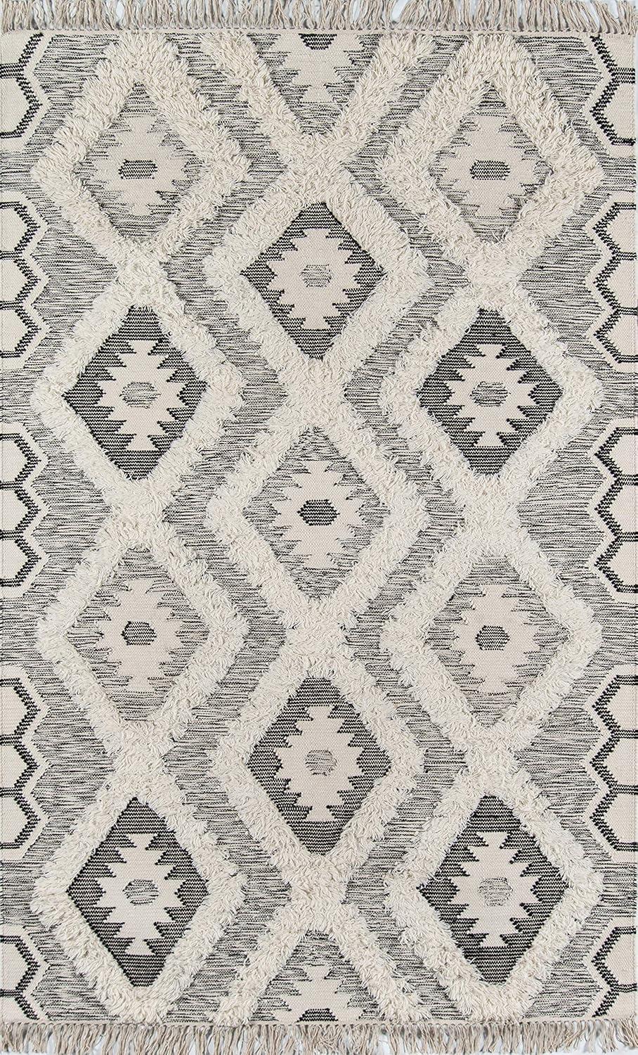 Momeni Indio Sierra Geometric Contemporary Area Rugs, Gray