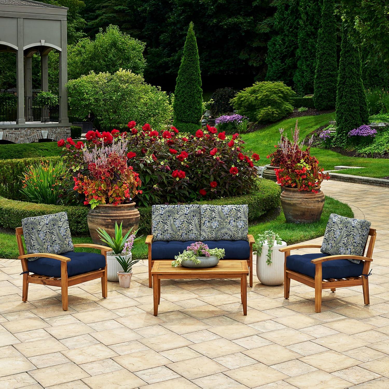 ARDEN Outdoor Plush Modern Tufted Blowfill Deep Seat Set, 24 x 24, Rain-Proof, Fade Resistant, Deep Seat Bottom and Back Cushion 24 x 24