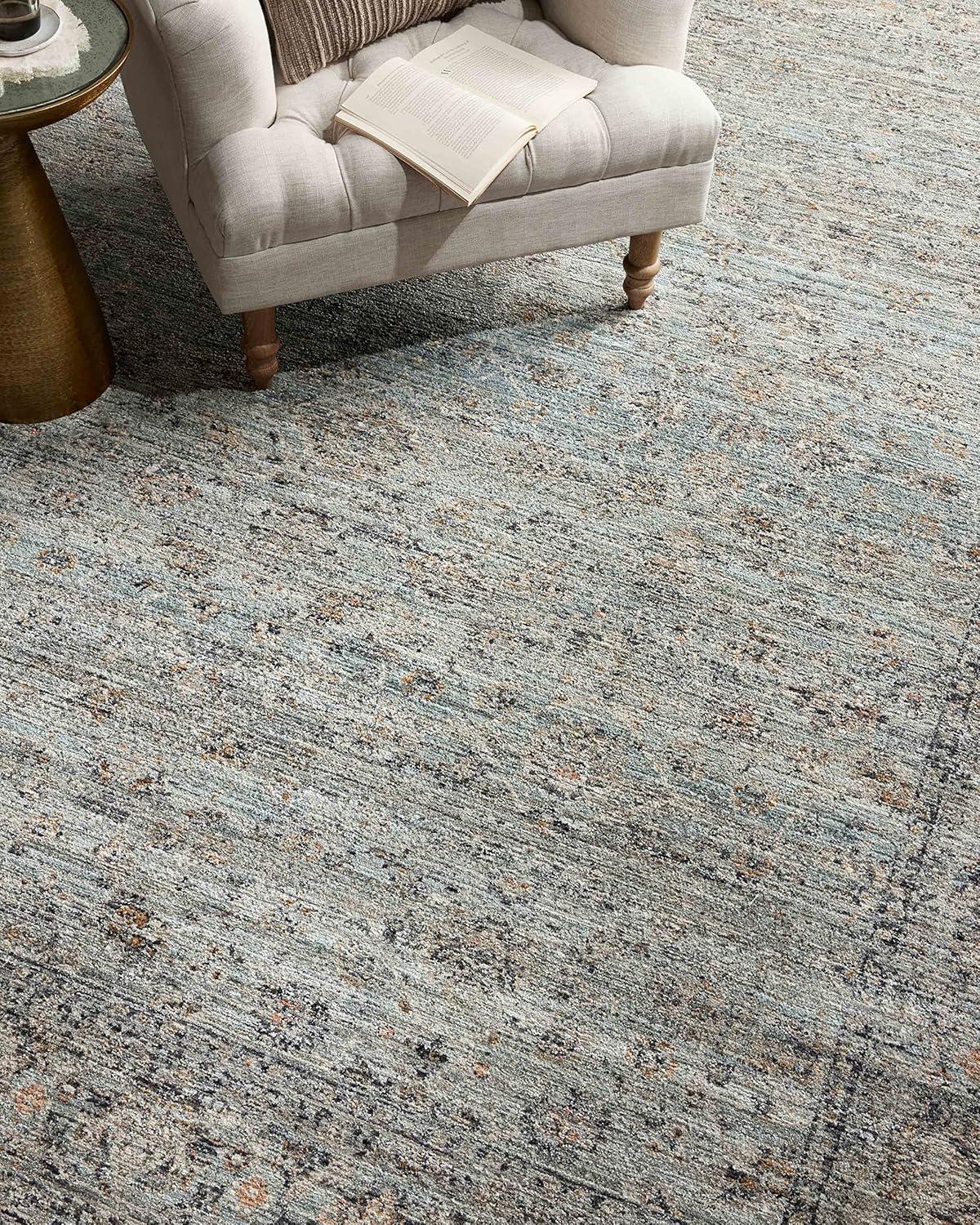 Jean Stoffer Ocean and Gold Rectangular Accent Rug