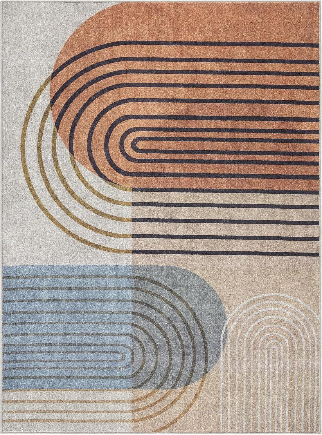 Town & Country Everyday Avani Everwash Non-Slip Backing Area Rug Beige/Rust
