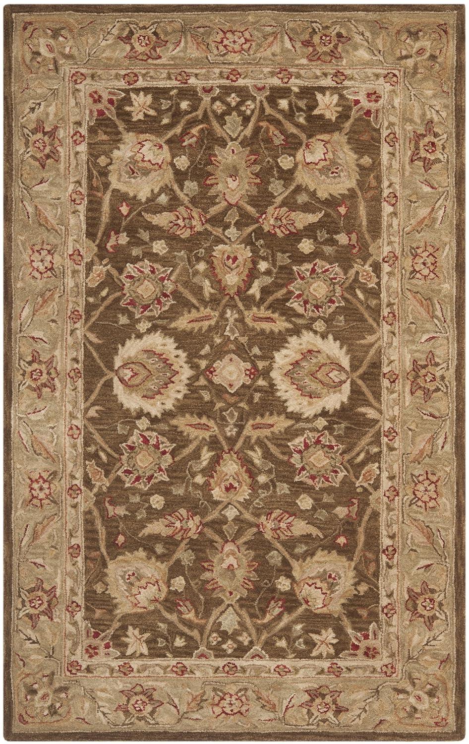 Anatolia AN512 Hand Tufted Indoor Area Rug - Brown/Green - 5'x8' - Safavieh