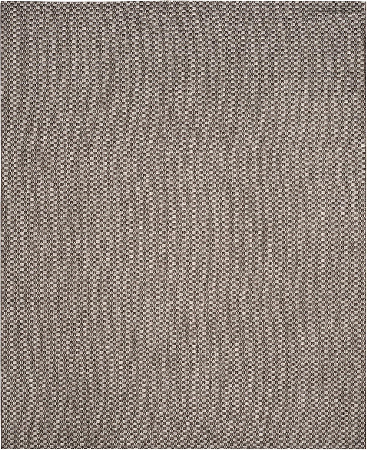 SAFAVIEH Courtyard Blair Geometric Indoor/Outdoor Area Rug, 9' x 12', Light Brown/Light Grey