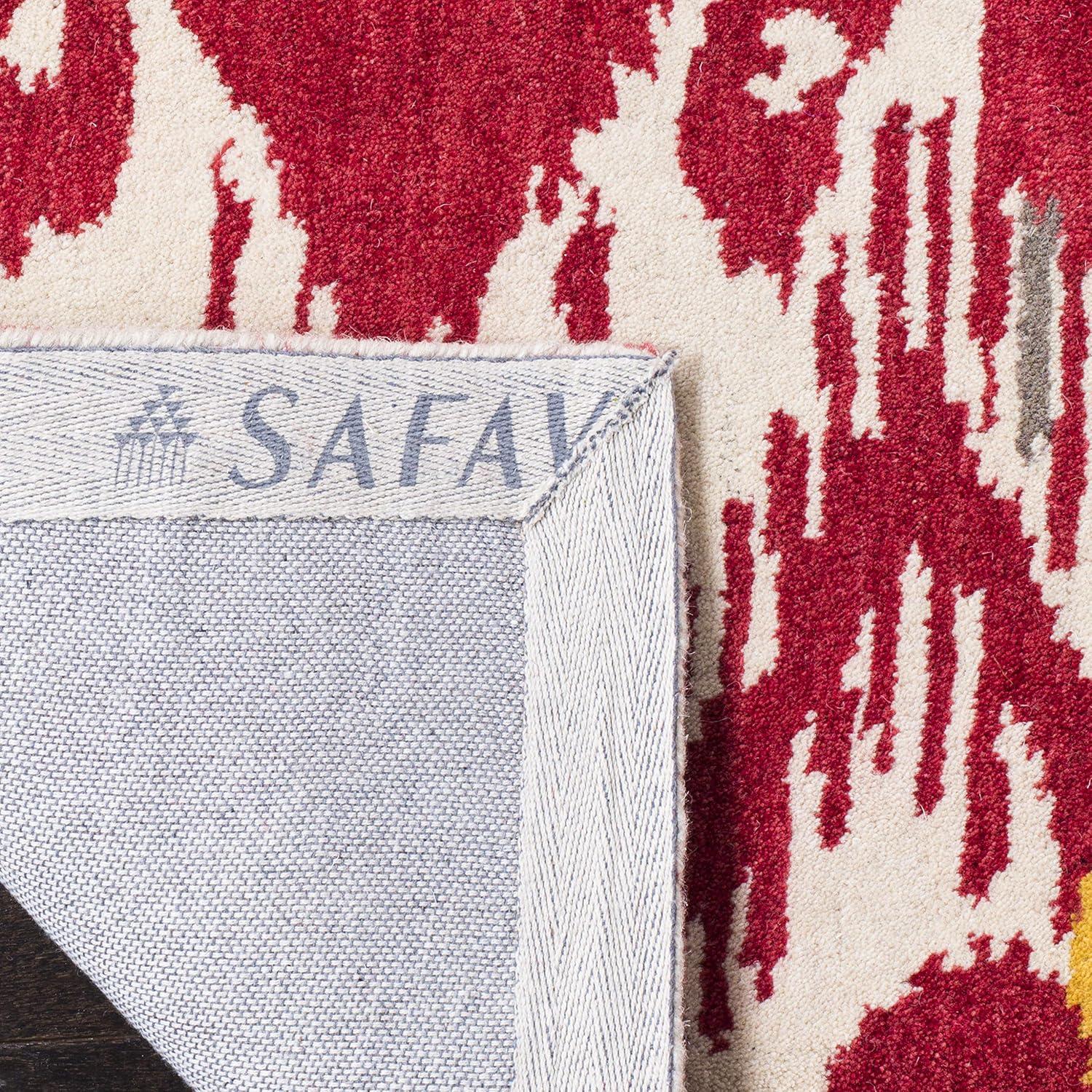 SAFAVIEH Ikat Coco Southwestern Wool Area Rug, Ivory/Red, 2' x 3'