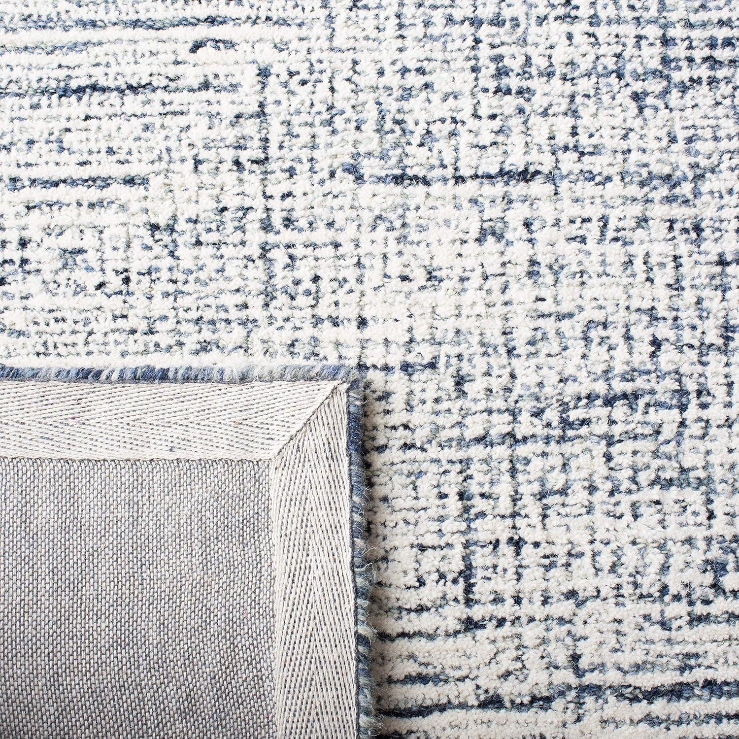 Abstract ABT349 Hand Tufted Area Rug - Ivory/Navy - 4' X 6' - Safavieh.