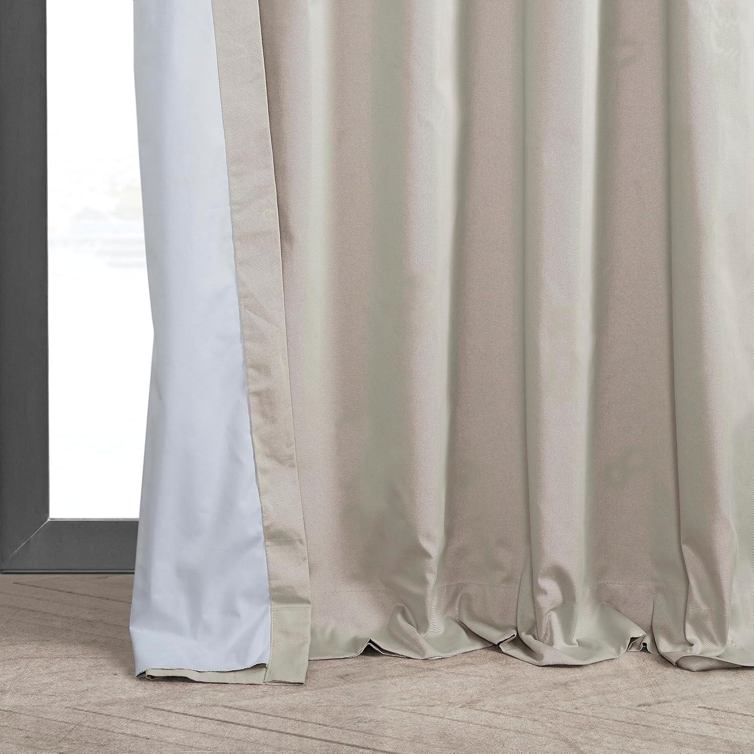Hazelwood Beige Solid Cotton Blackout Curtain (1 Panel), Hazelwood Beige, 50W X 108L