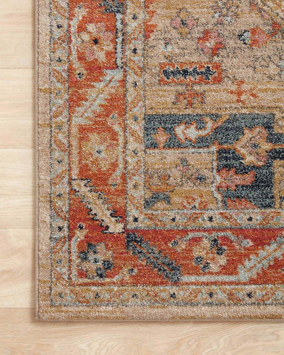 Multicolor Antique-Inspired 4' x 6' Synthetic Area Rug