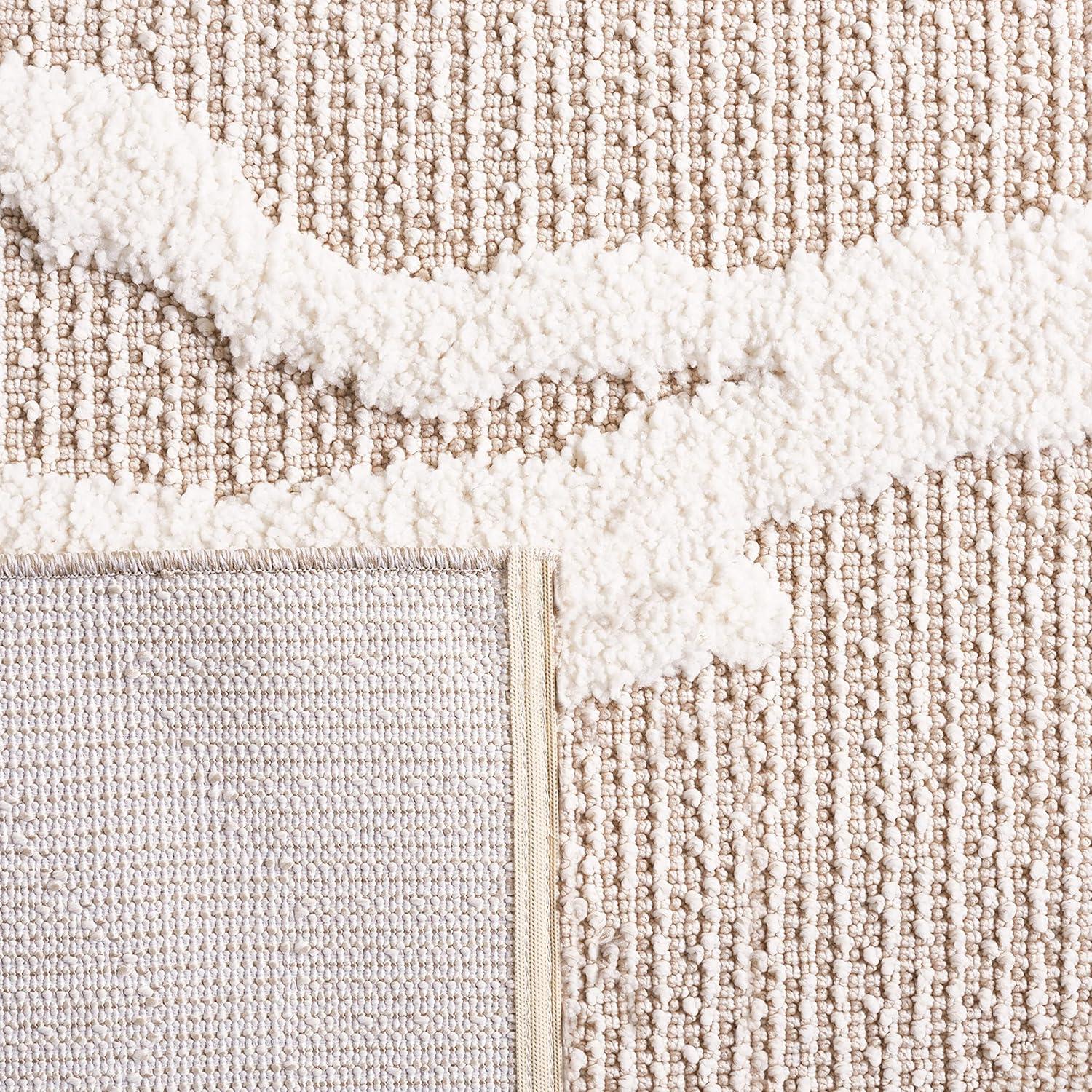 Trends TRD112 Power Loomed Indoor Area Rug - Beige/Ivory - 6'7"x6'7" - Safavieh