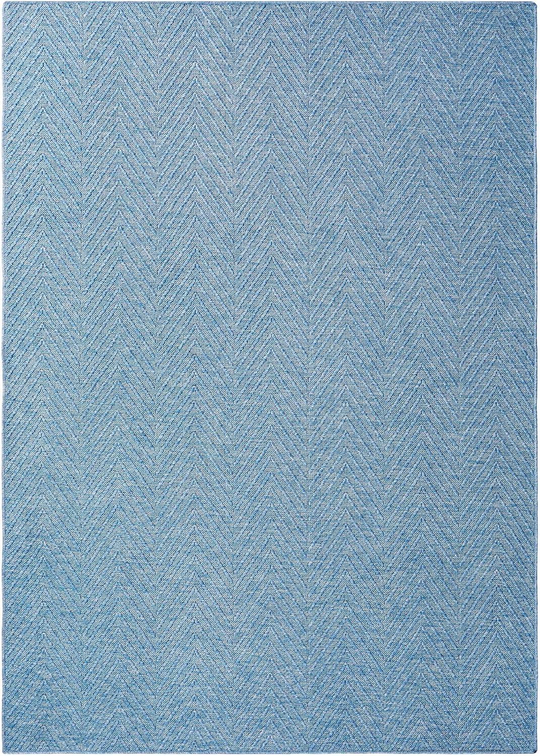 TOWN & COUNTRY BASICS Pax Herringbone Textured Solid Machine Washable Area Rug Blue