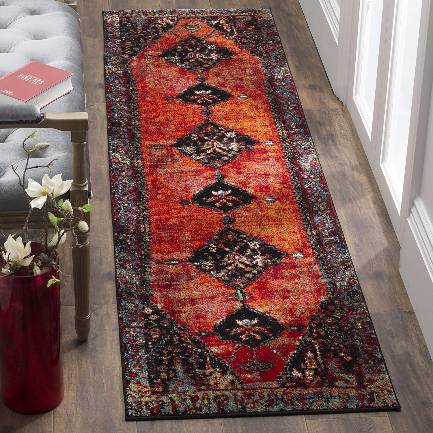 Vintage Hamadan VTH217 Power Loomed Indoor Runner Rug - Orange/Multi - 2'3"x10' - Safavieh.