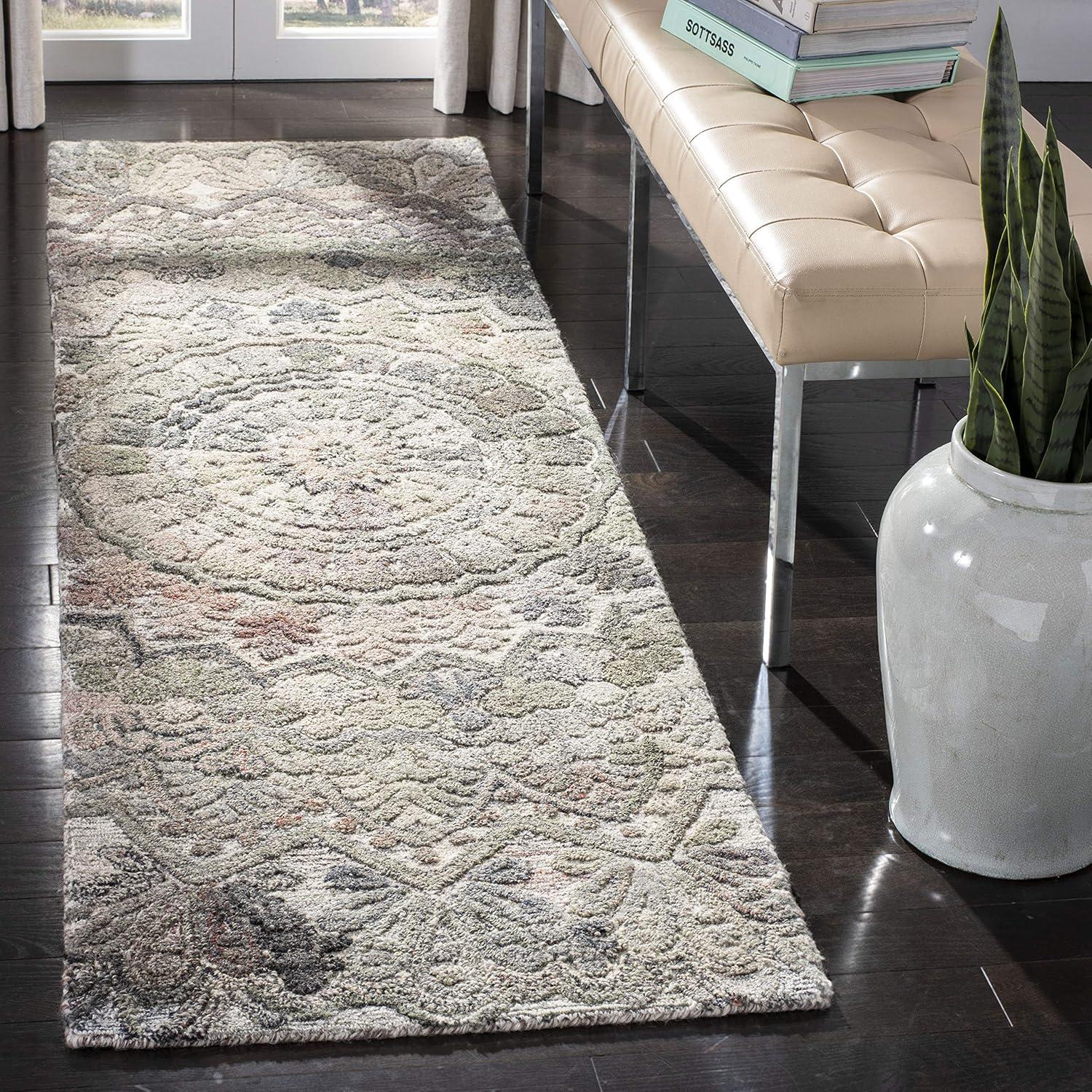 SAFAVIEH Marquee Georgiana Floral Runner Rug, Grey/Multi, 2'3" x 6'