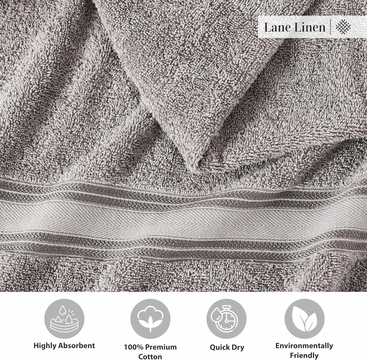 Space Grey 12-Piece Cotton Bath Towel Set