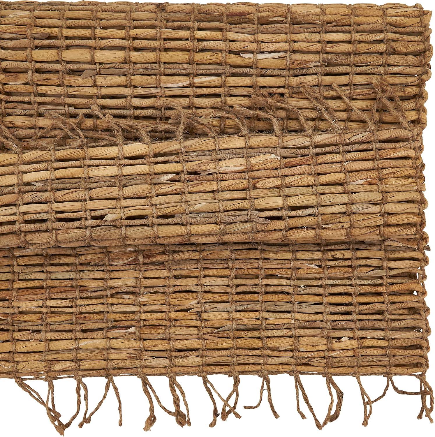 72" x 14" Water Hyacinth Dining Table Runner - Saro Lifestyle: Rattan Tablecloth Runner, Non-Woven Fabric, Spot Clean