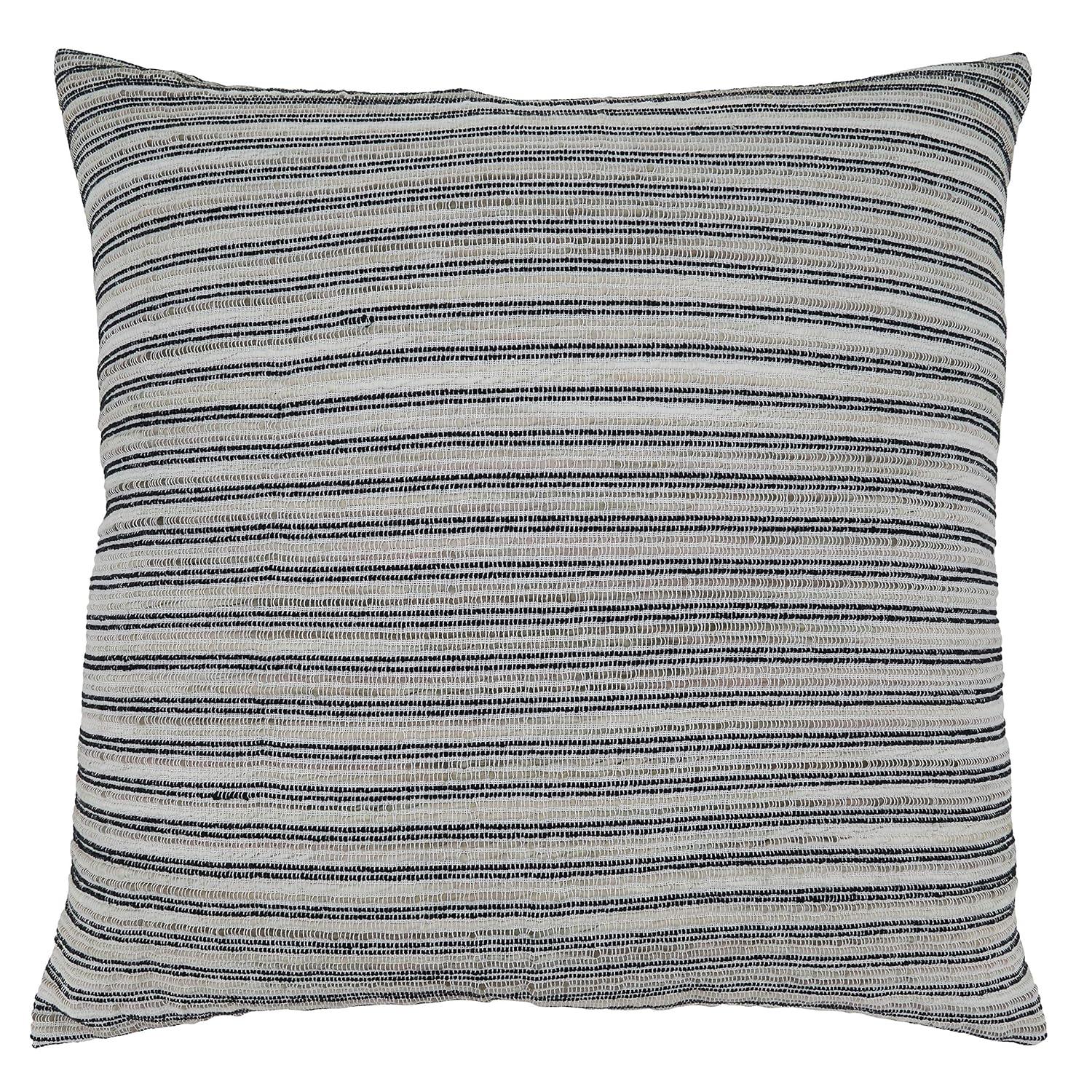 Saro Ginevra Collection Striped Cotton Blend Throw Pillow