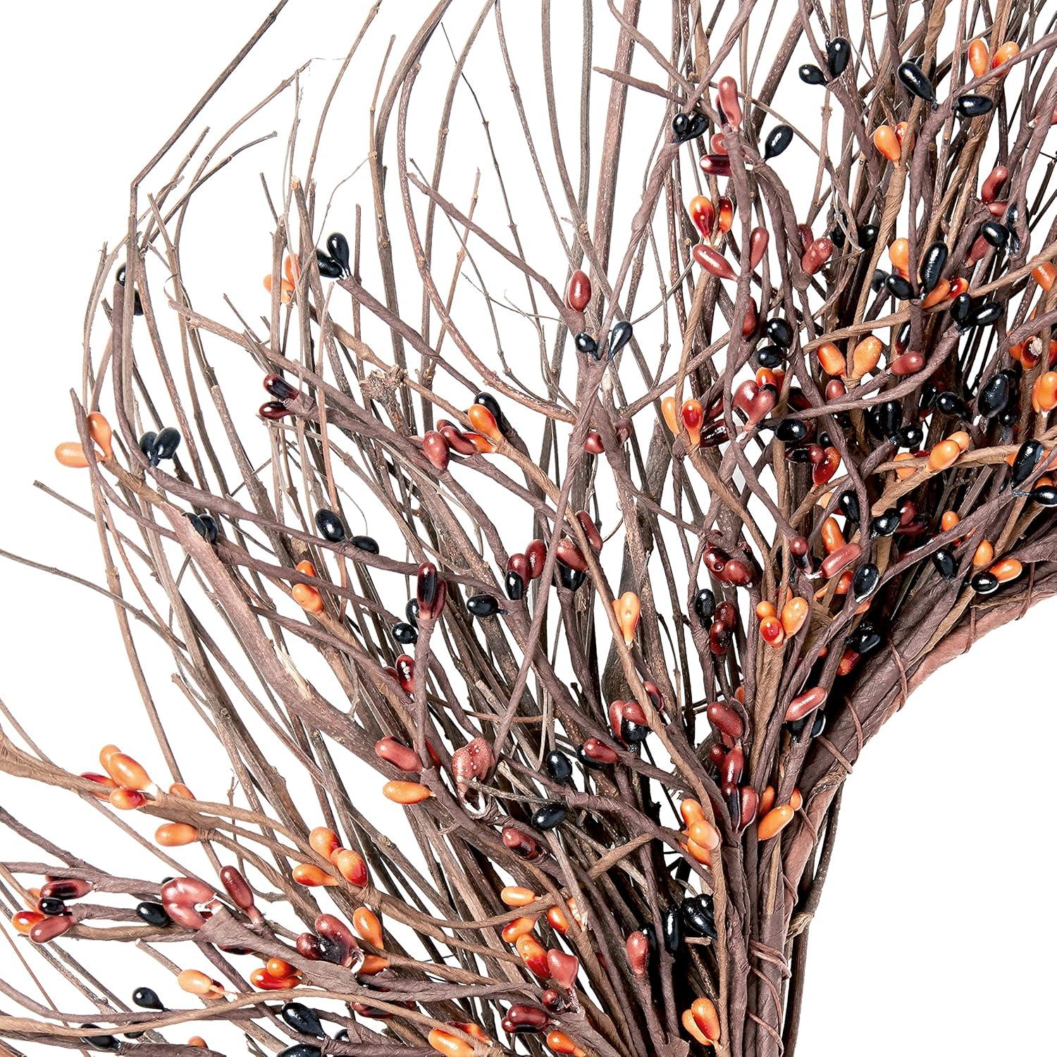 Dried Flowers and Wreaths LLC Dried Natural Quail Brush Twigs 22" Fall Wreath