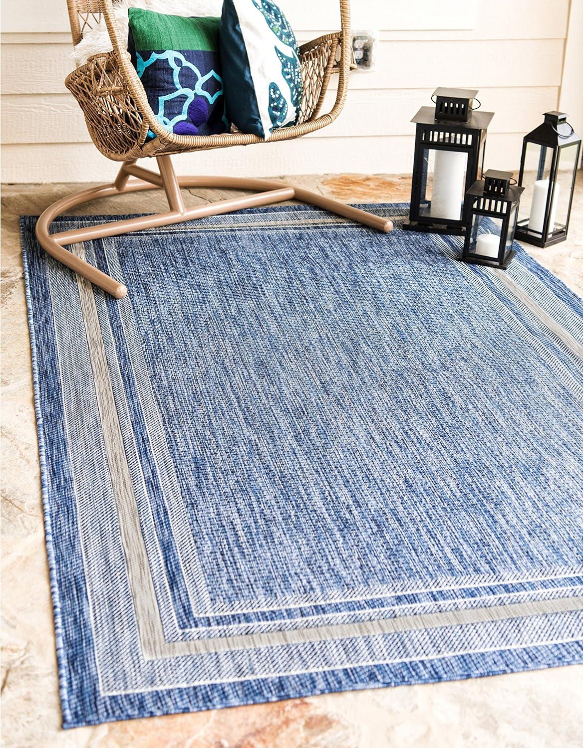 Unique Loom Outdoor Border Soft Border Border Woven Area Rug