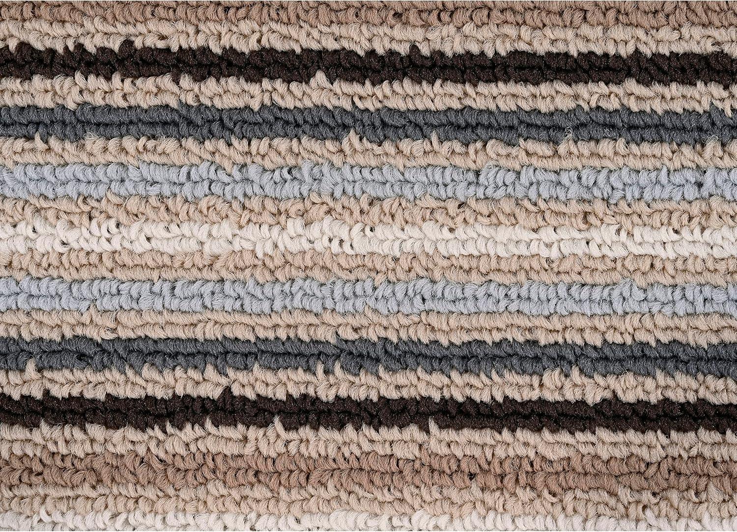 Nantucket Stripe Earth Tone Tufted Area Rug 3' x 5'