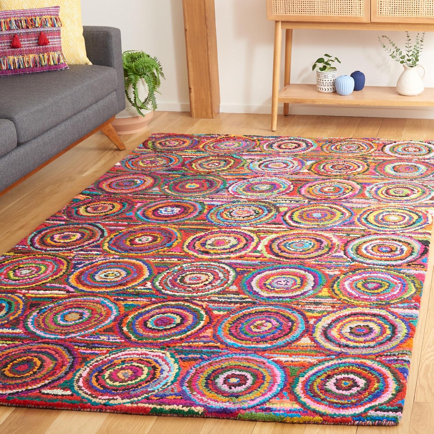 Nantucket NAN143 Hand Tufted Area Rug - Pink/Multi - 6'x9' - Safavieh.