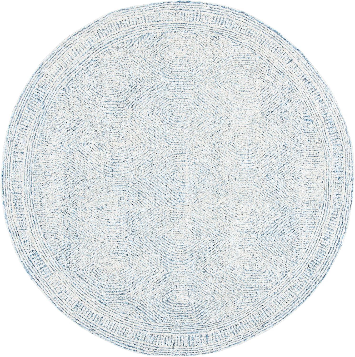 Abstract ABT340 Handmade Indoor Area Rug - Ivory/Rust - 4' Round - Safavieh