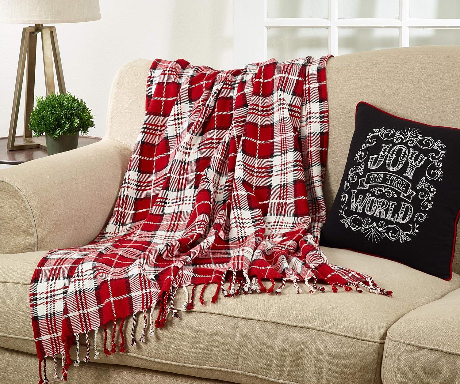 50 x 60 in. Red Plaid Throw Blanket